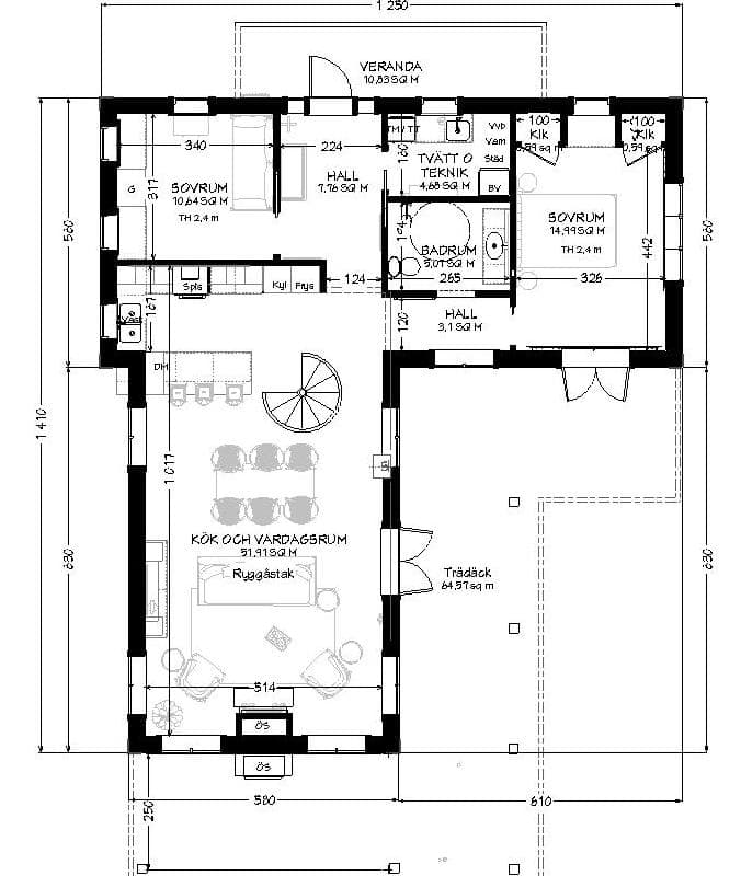 villa vera 166 kvm planritning 2