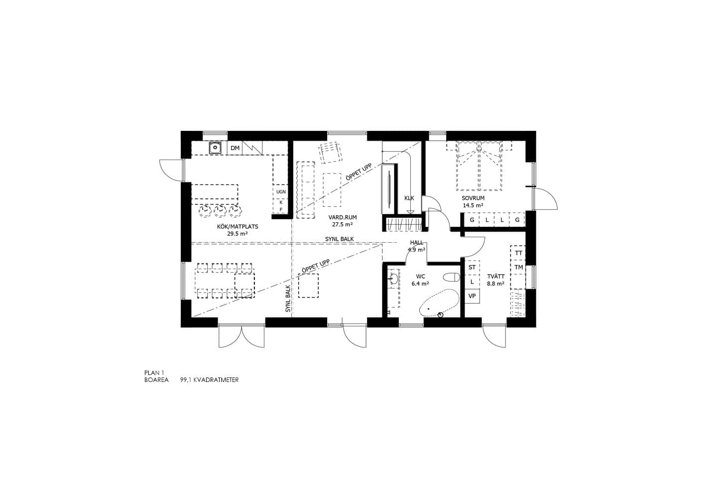 1,5-planshus, Hofterup planritning 2