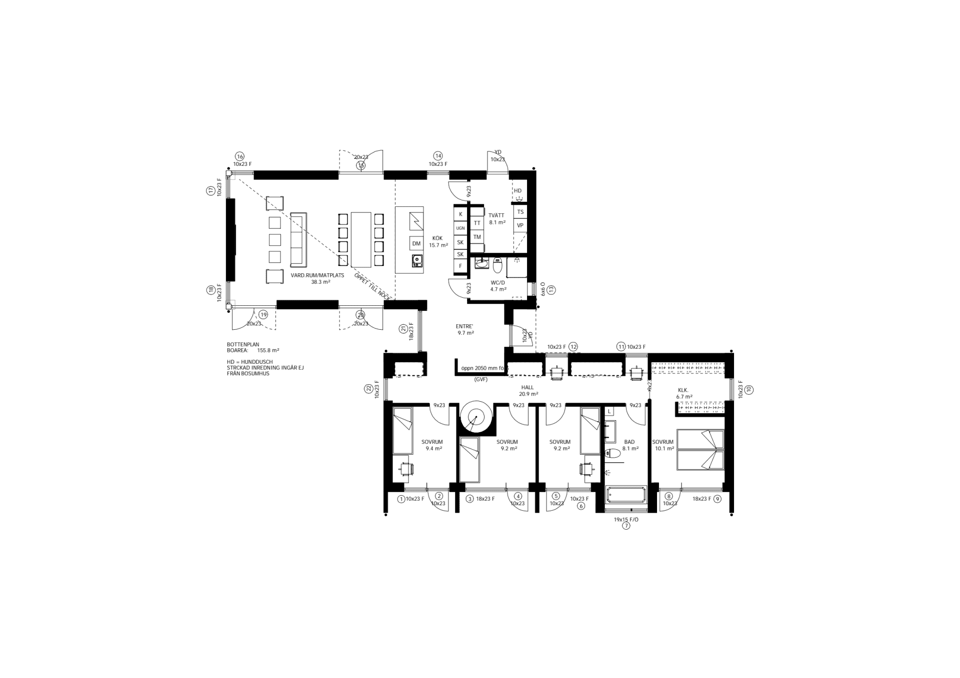 1,5-planshus, Kävlinge planritning 2