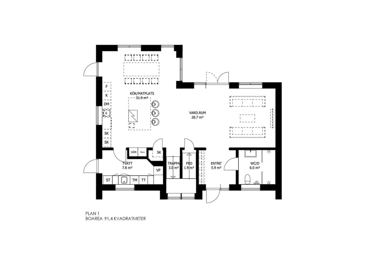 2-planshus, Räng Sand planritning 1
