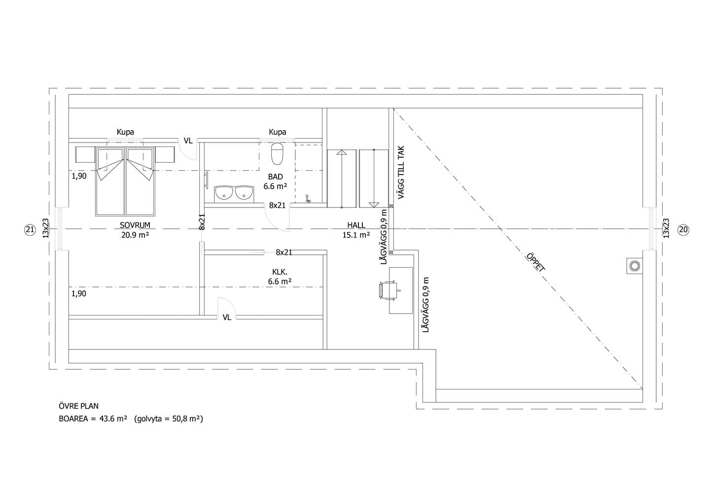 1,5-planshus, Båstad planritning 2