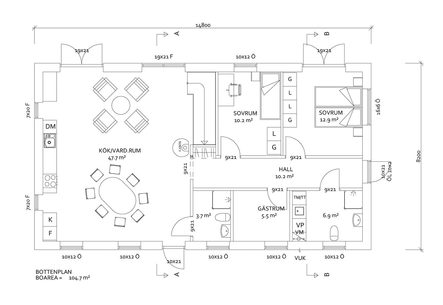 1,5-planshus, Vik planritning 2