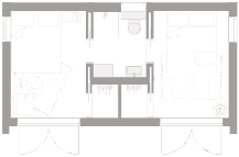 Modernt gästhus 30 planritning