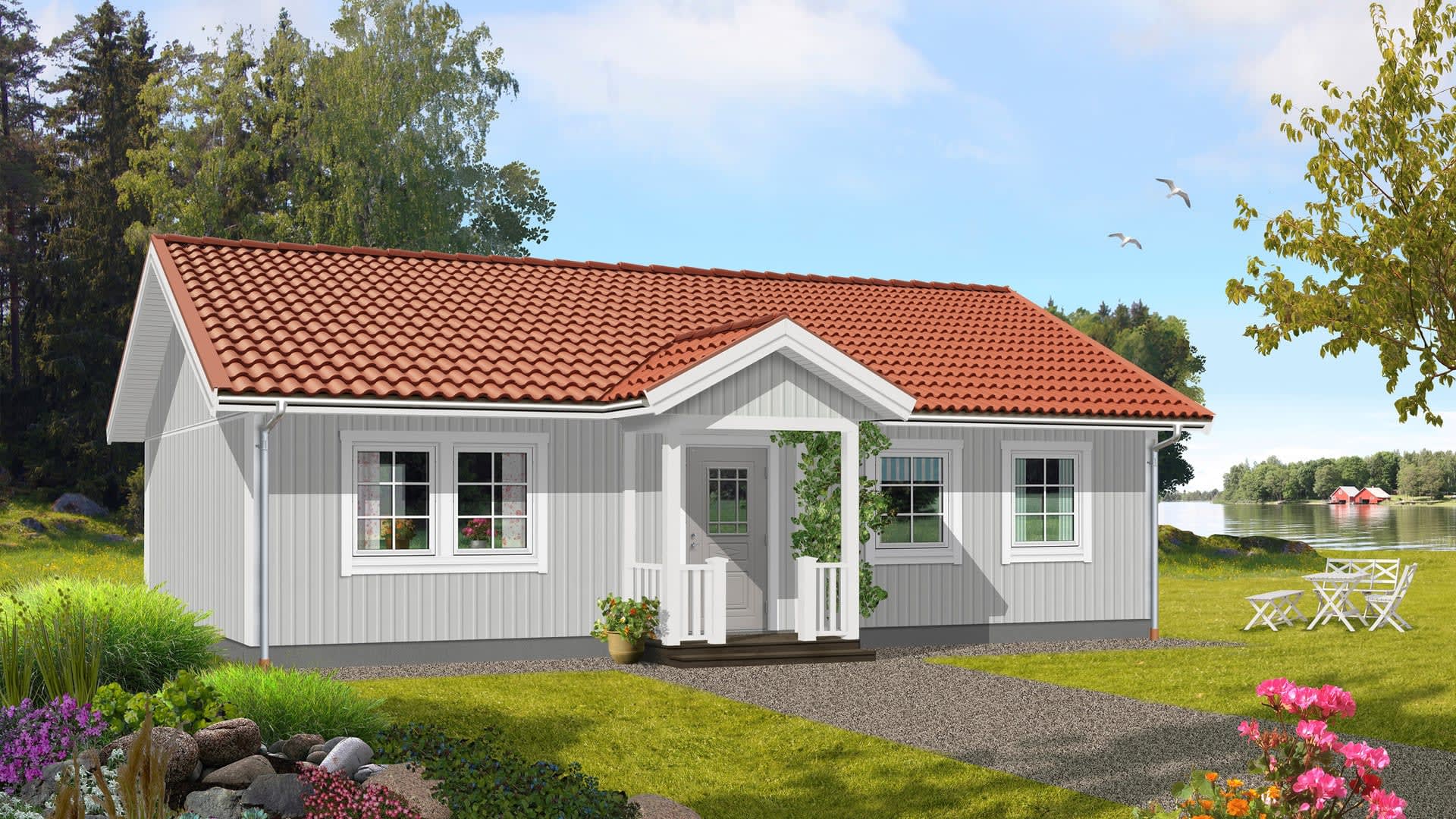 82 m2 enplanshus med grå fasad