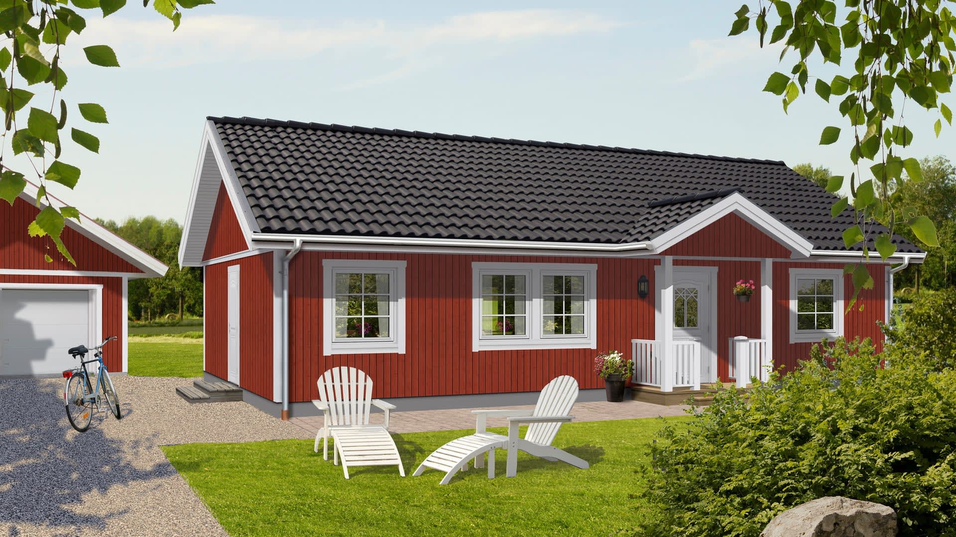 Floods Trähus enplanshus Ala 101 m2.