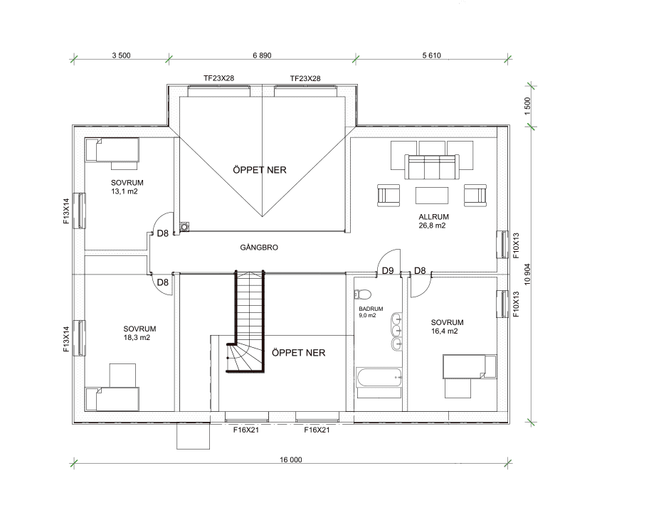 Villa Bjärred planritning 2