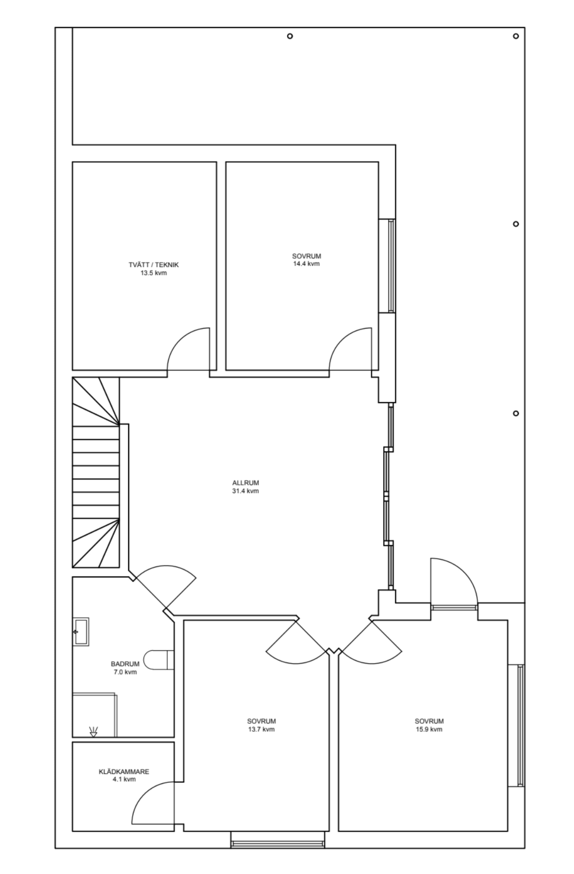Villa Särö planritning 1