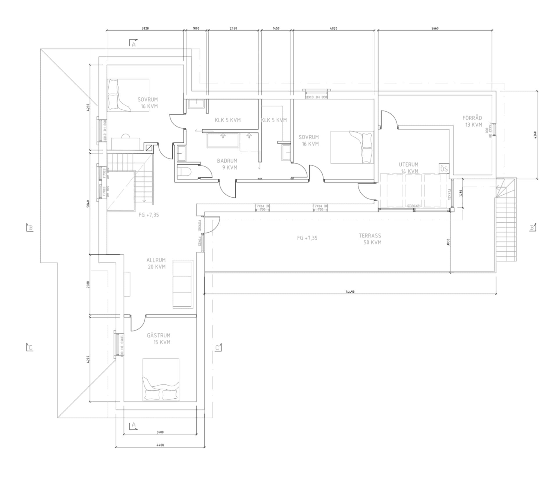 Villa Helsingborg planritning 2
