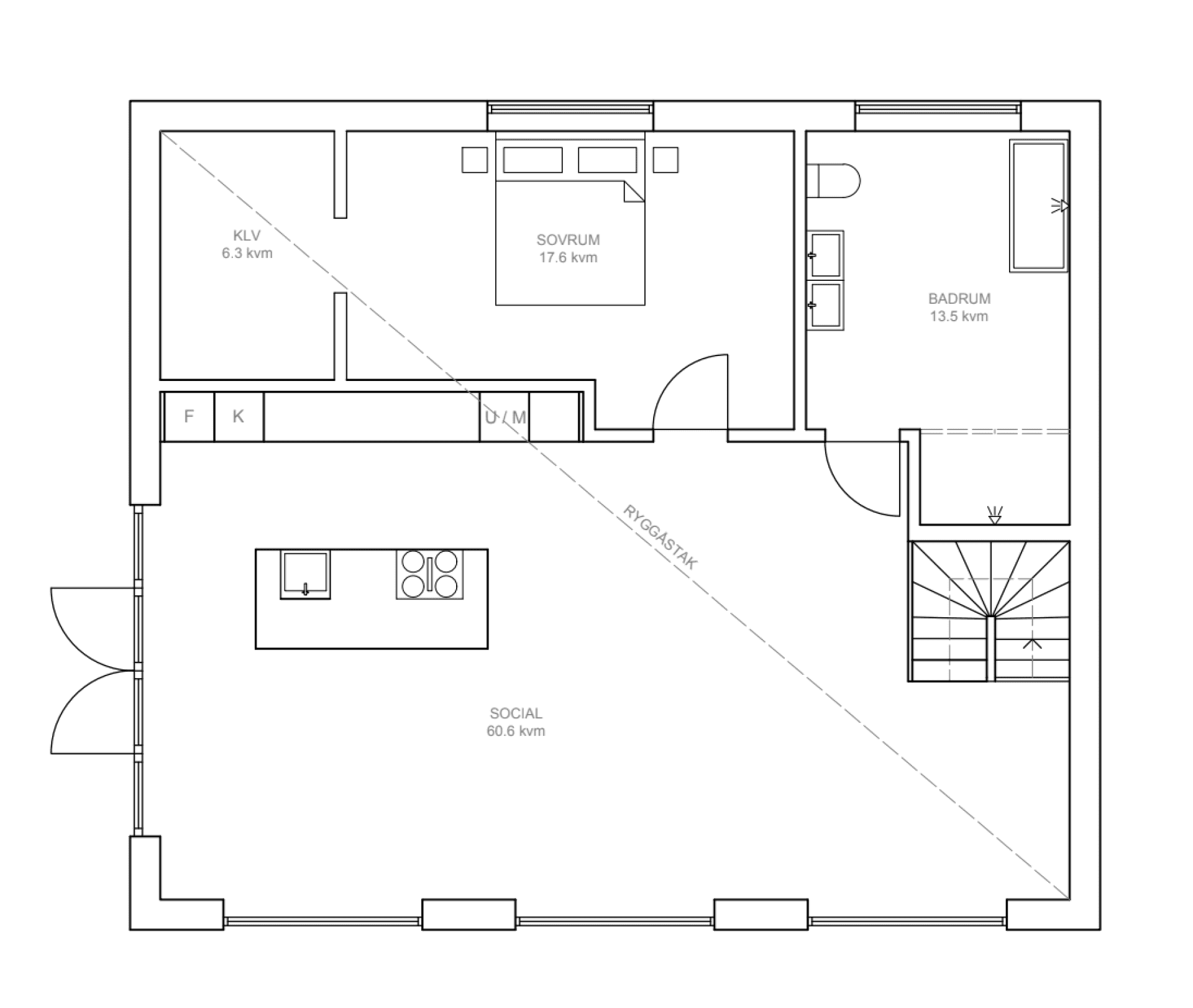 Villa Torslanda planritning 1
