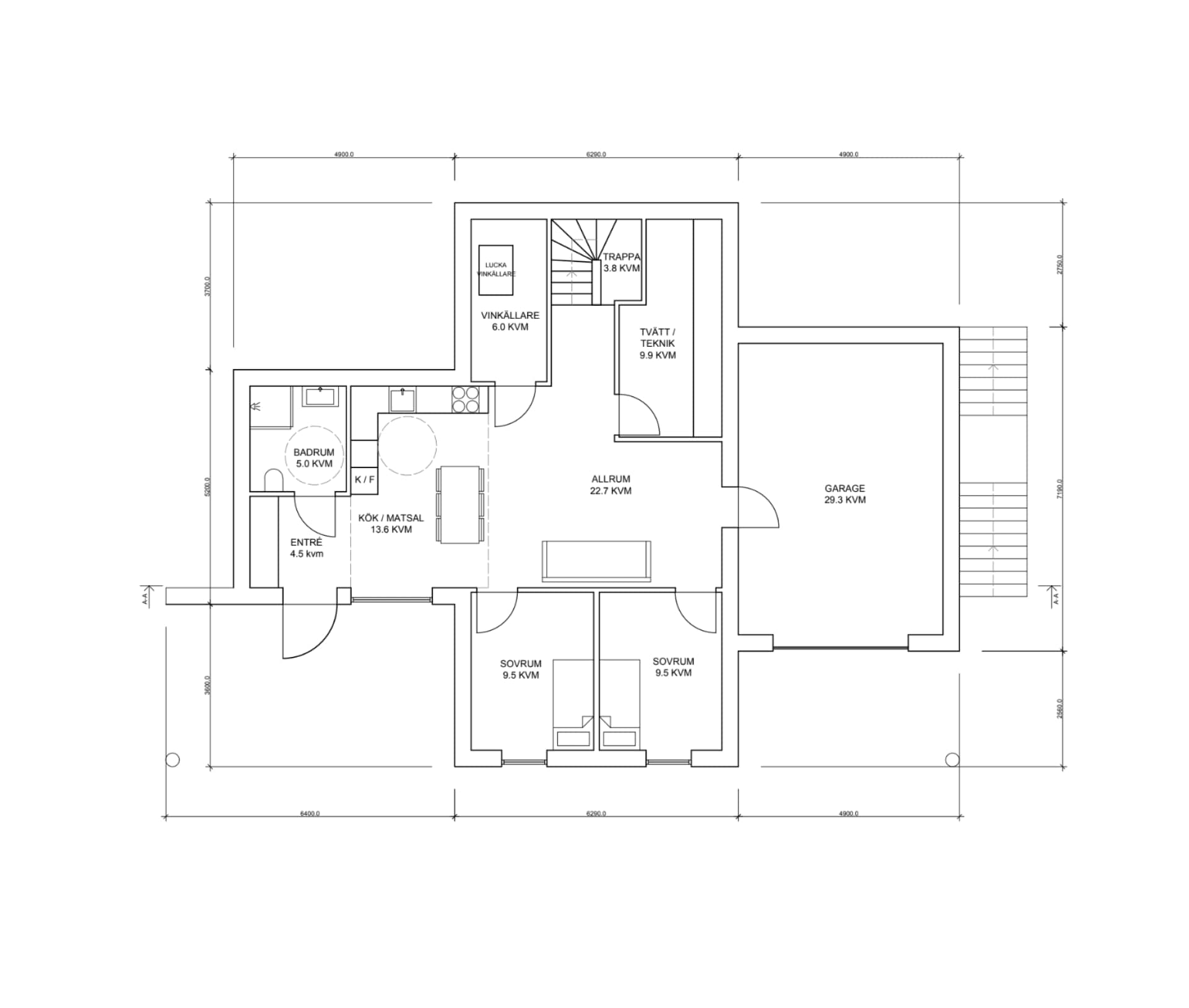 Villa Göteborg planritning 3