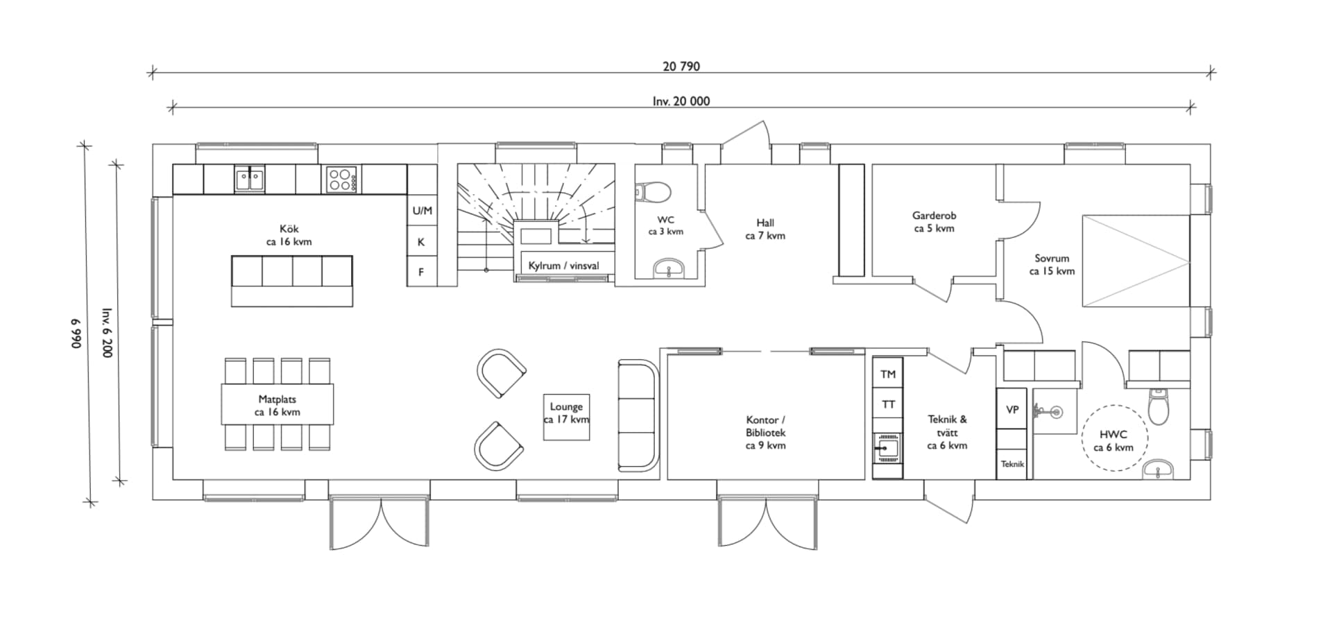Villa Habo Ljung planritning 1