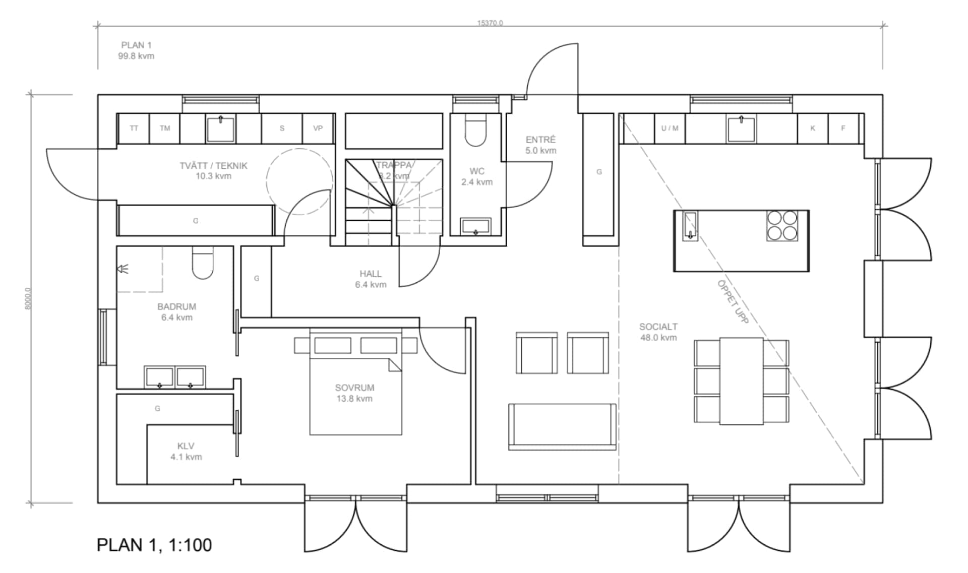 Villa Täby planritning 1