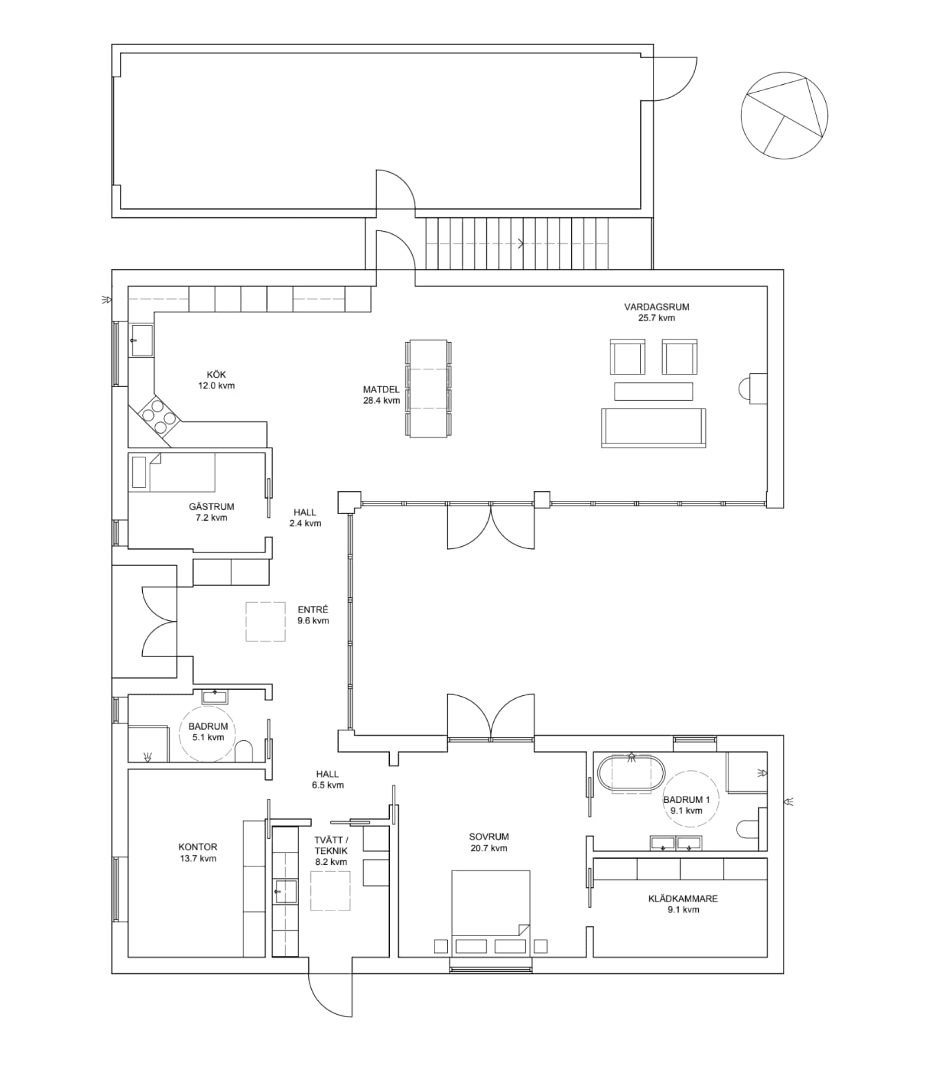 Villa Rydebäck planritning 1