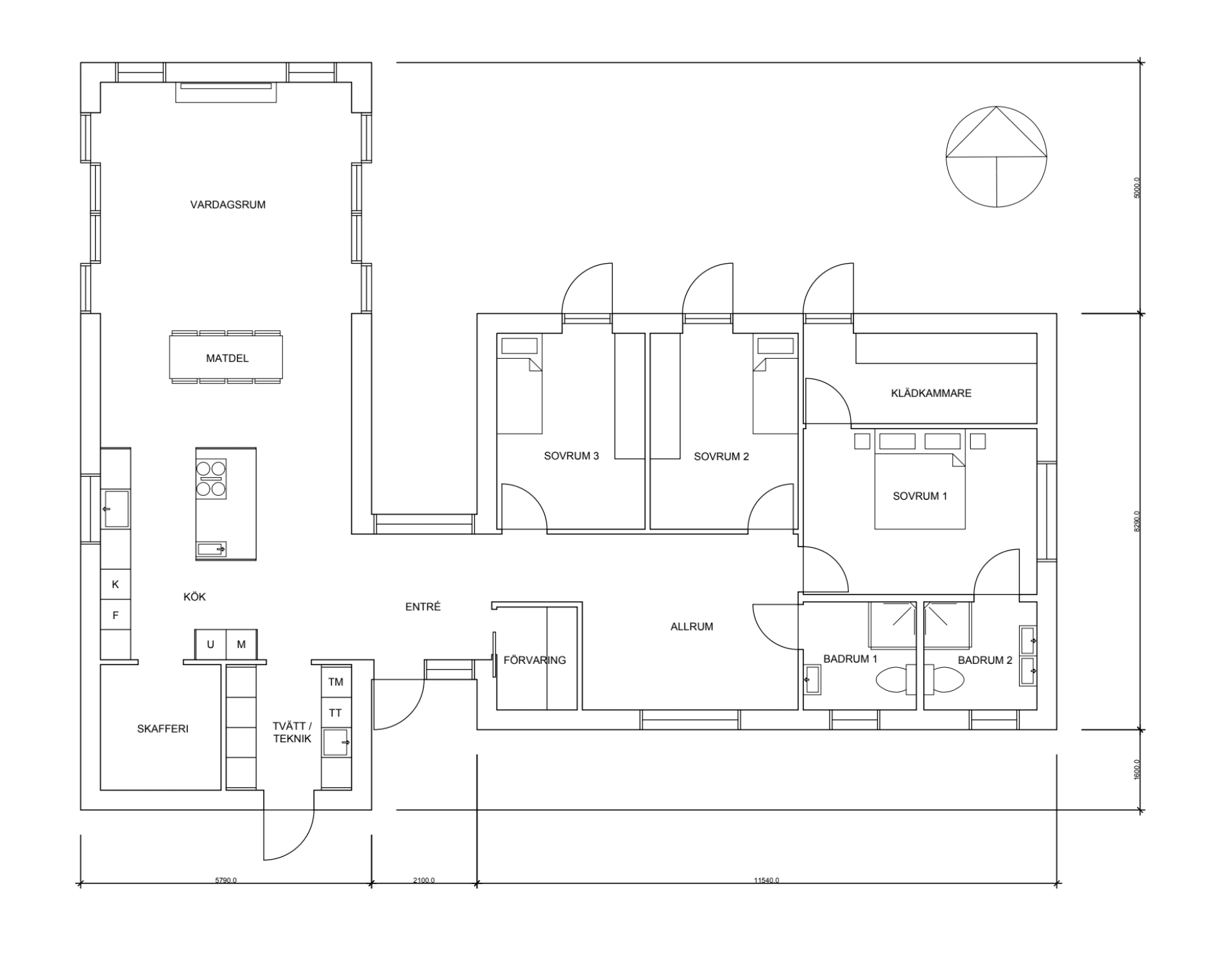 Villa Tyresö planritning 1