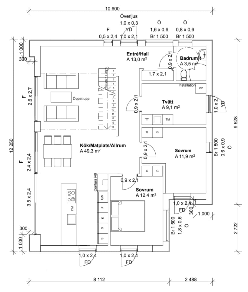 Villa Sibbarp planritning 2