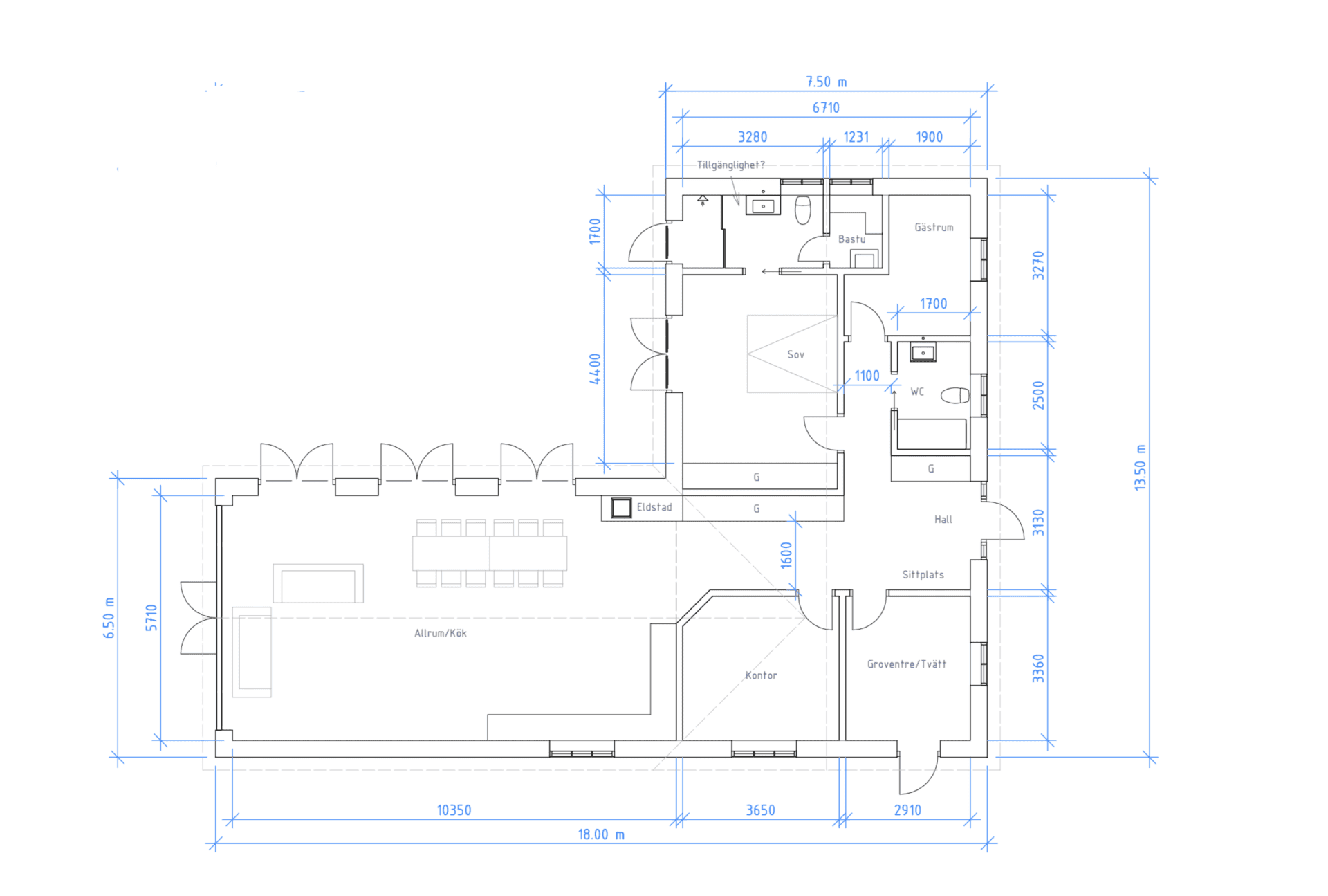 Villa Båstad planritning 1