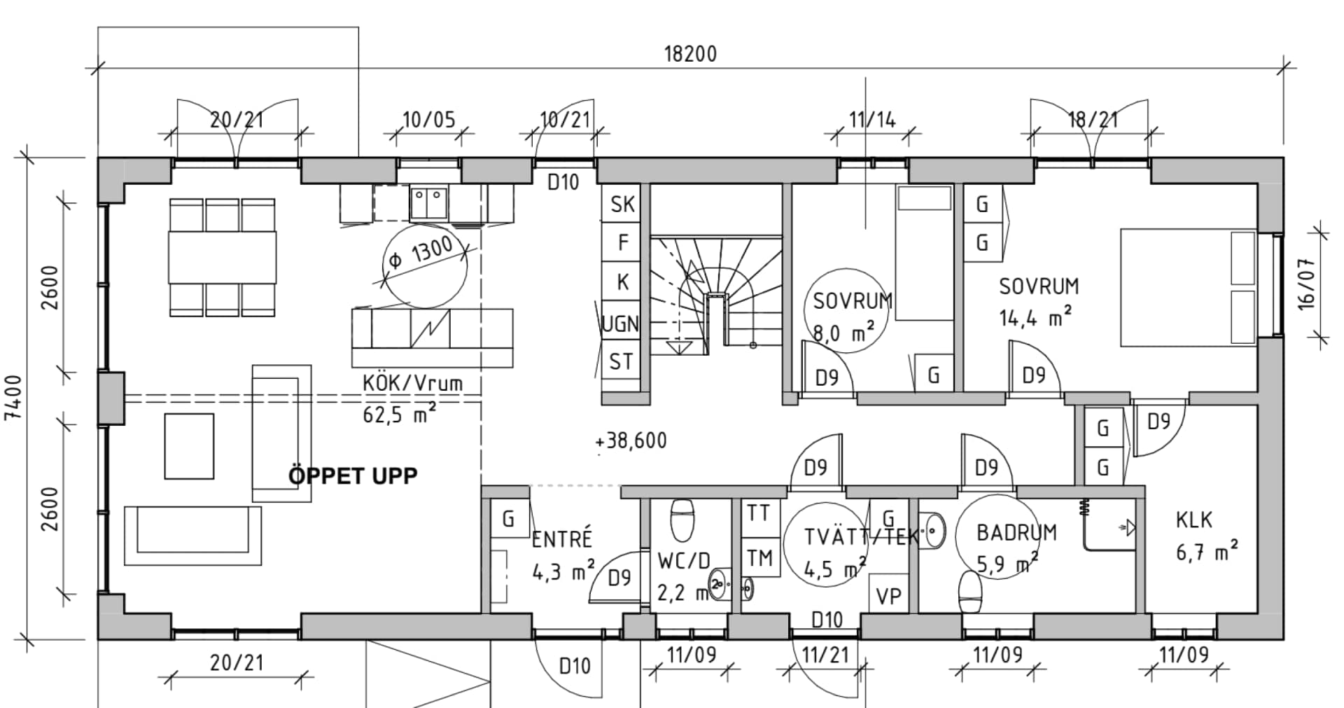 Villa Vellinge planritning 1