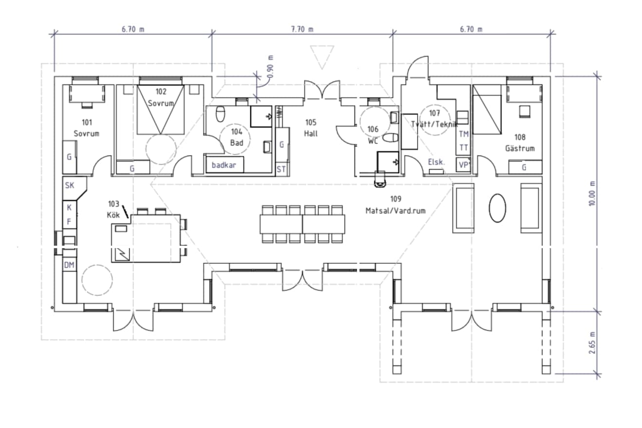 Villa Falsterbo planritning 1