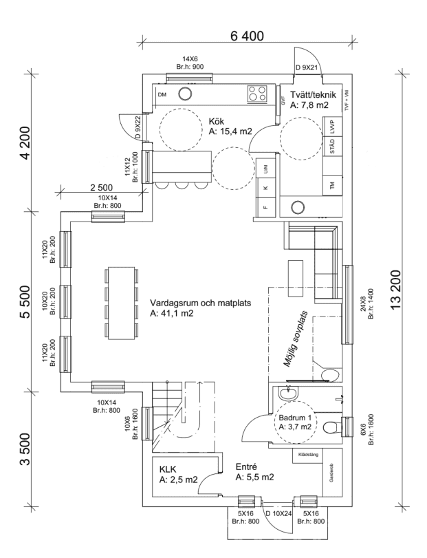 Villa Torekov planritning 2