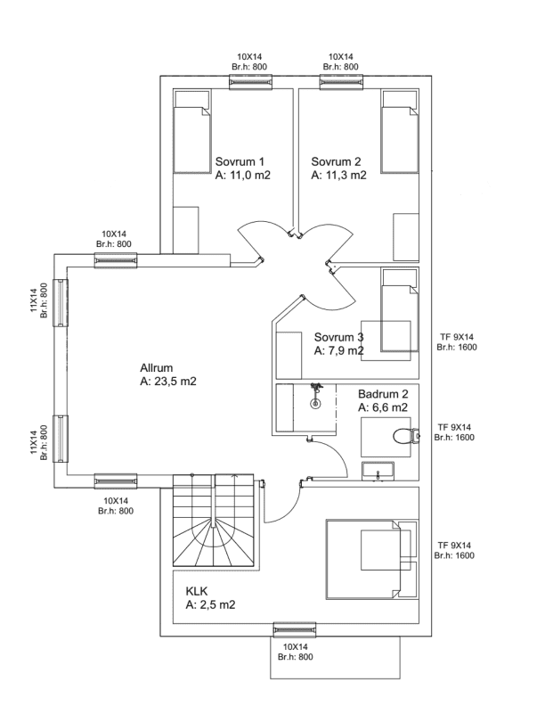 Villa Torekov planritning 1