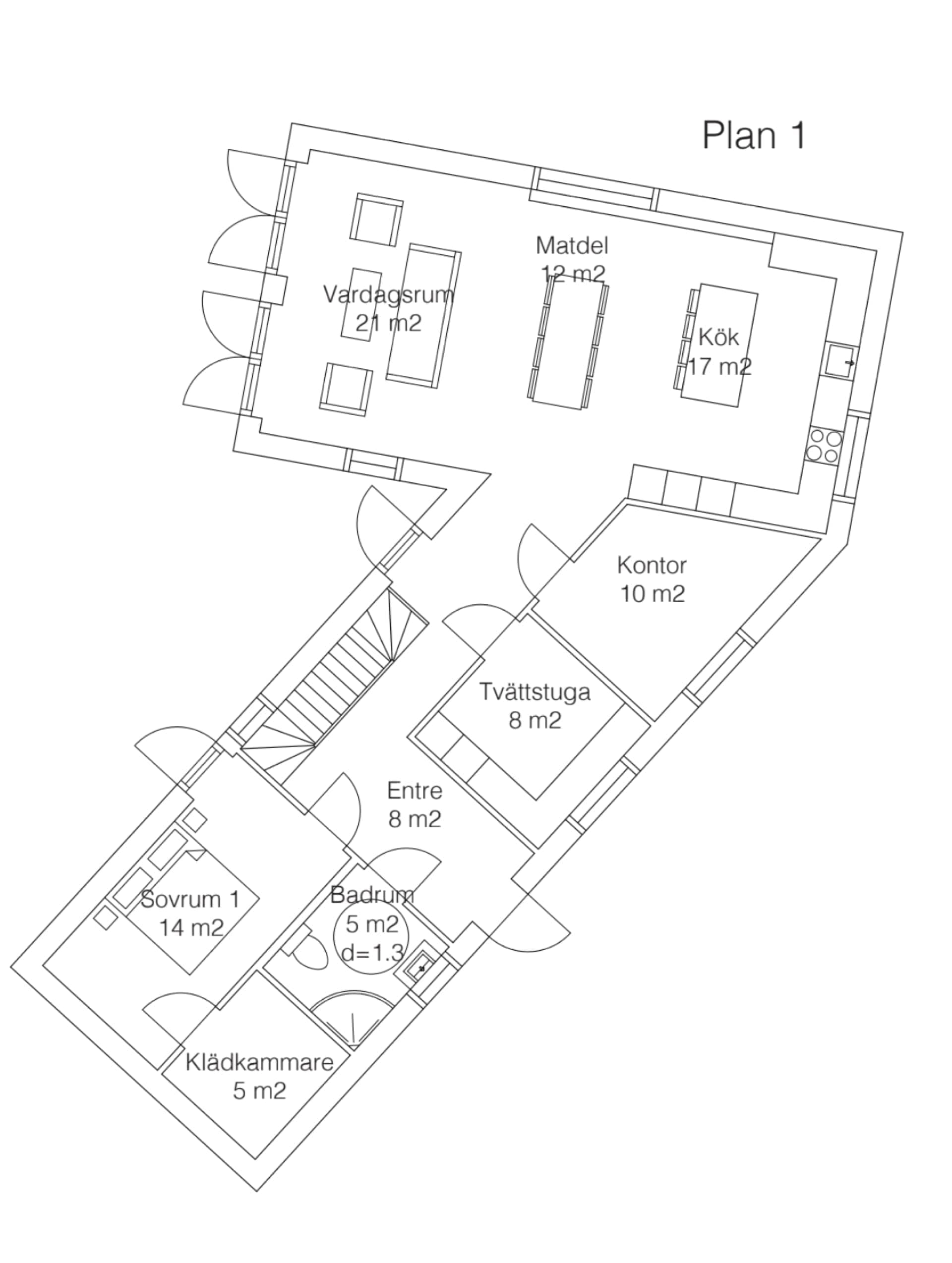 Villa Oxie planritning 1