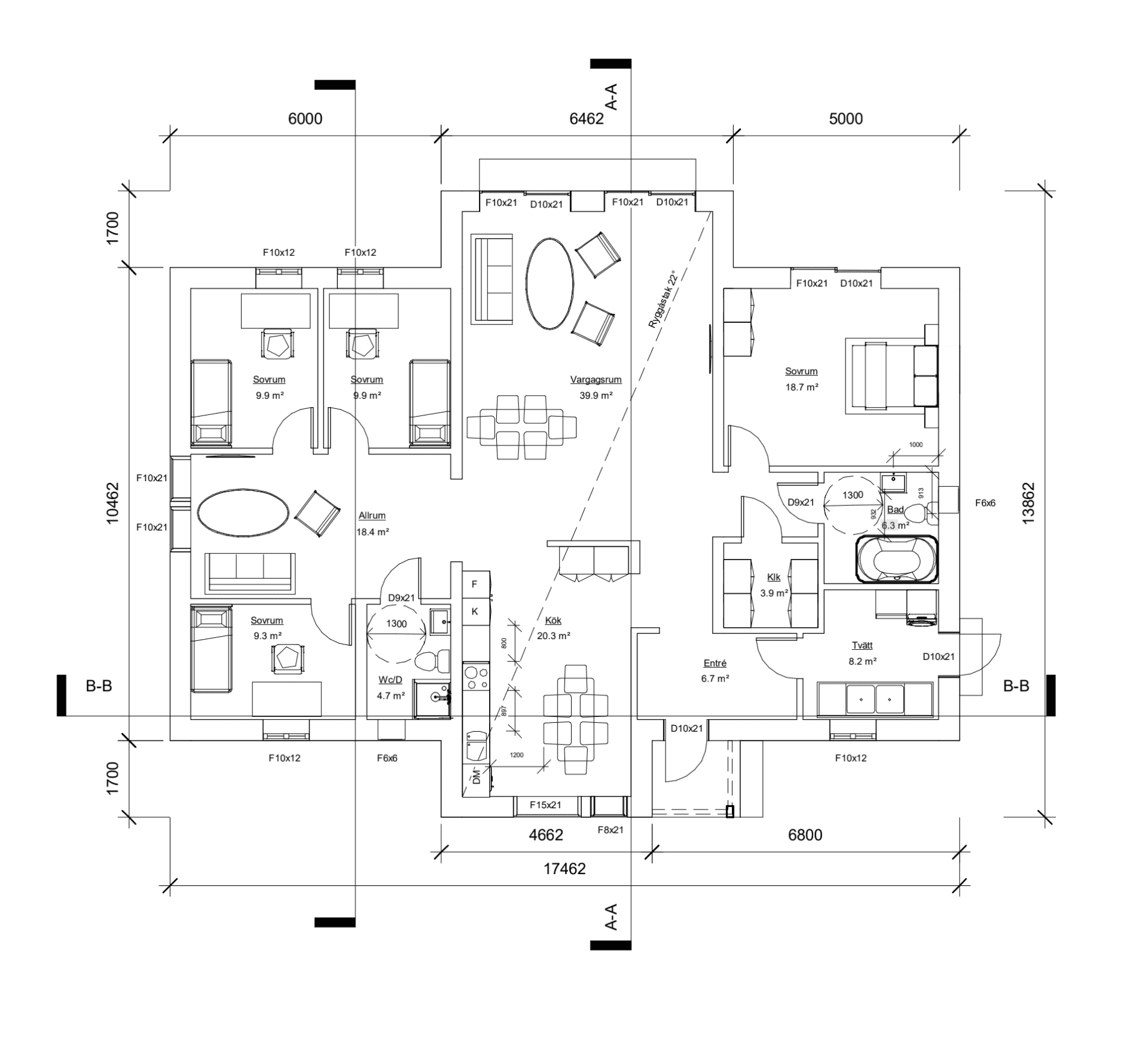 Villa Vaxholm planritning 1