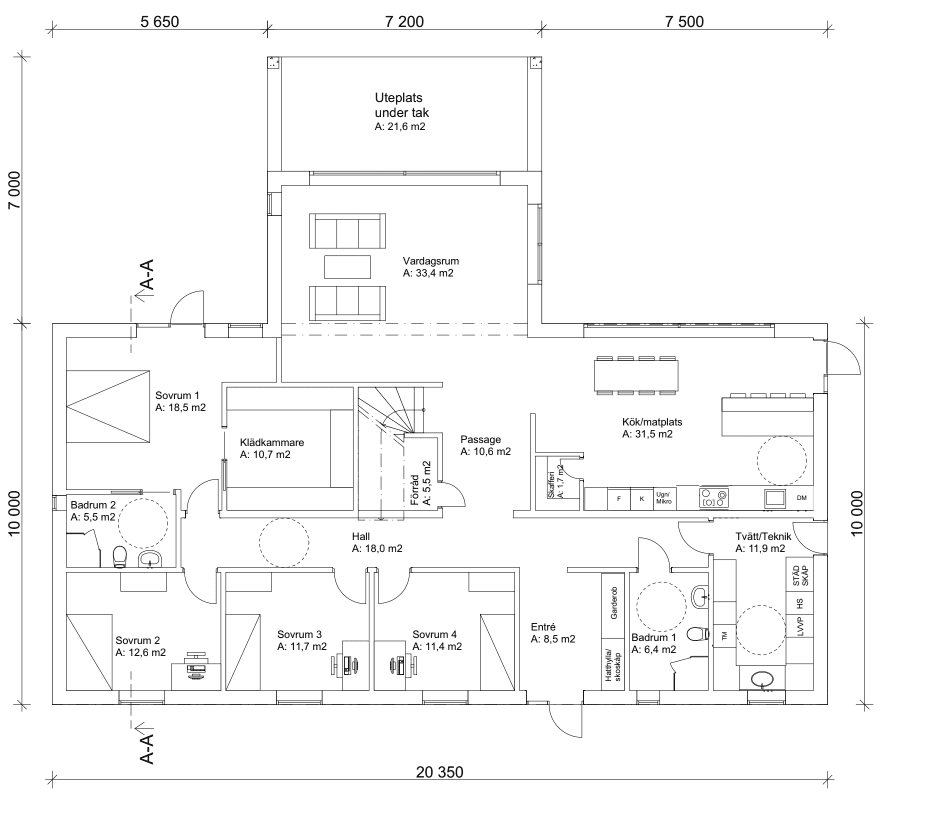 Villa Höganäs planritning 2