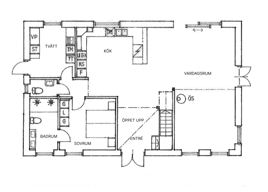 Villa Bunkeflo planritning 1