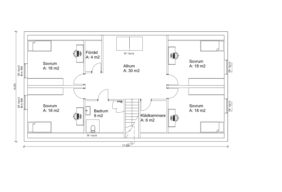 Villa Grevie planritning 2