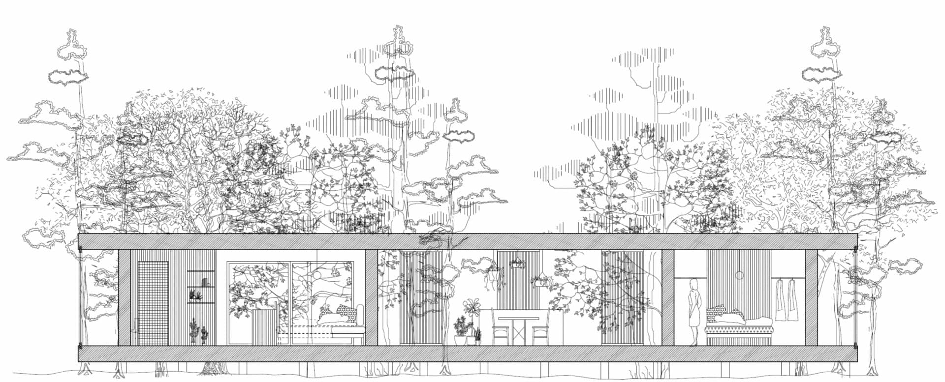 Attefallshus med extrahus