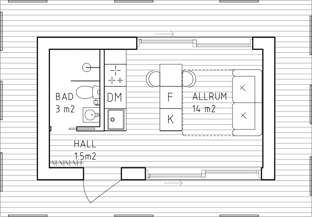 Nyckelfärdigt-attefallhus-sovrum-toalett-kök