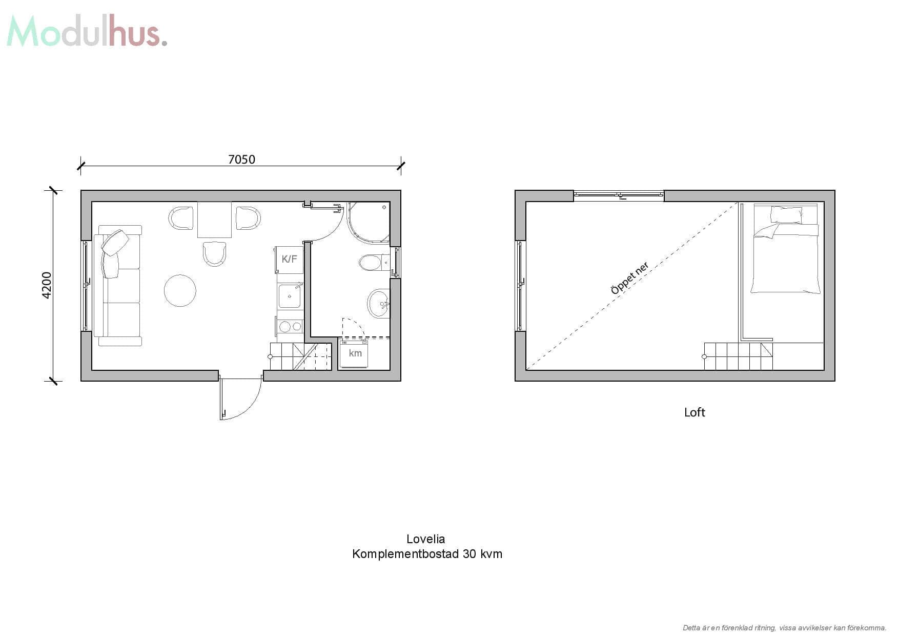 Villa Lovelia 30 kvm Planlösning