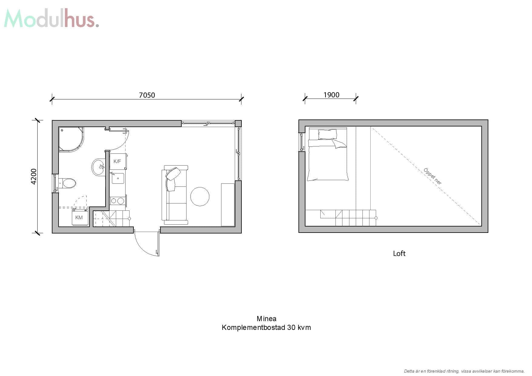 Minea 30kvm Planlösning