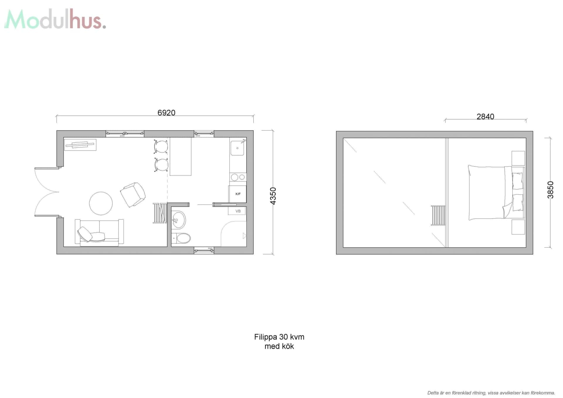 Filippa 30m² MED KÖK