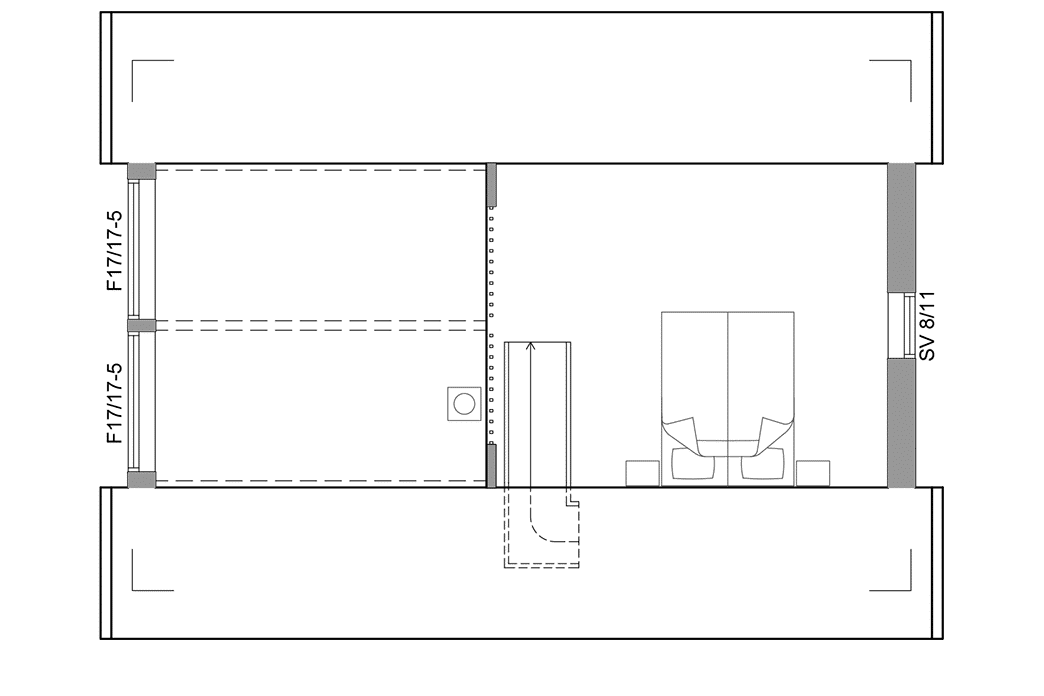 Planritning loftplan fritidshus med loft 50 kvm Agö 35-60