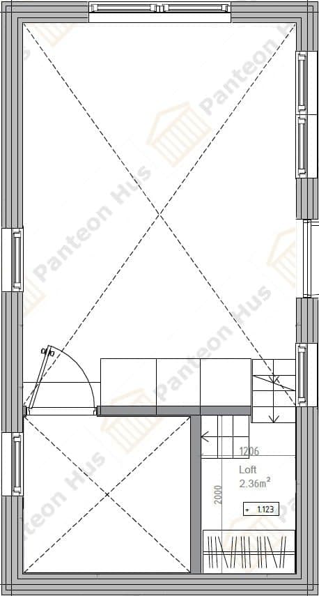 Planlösning - Trappa med avsats