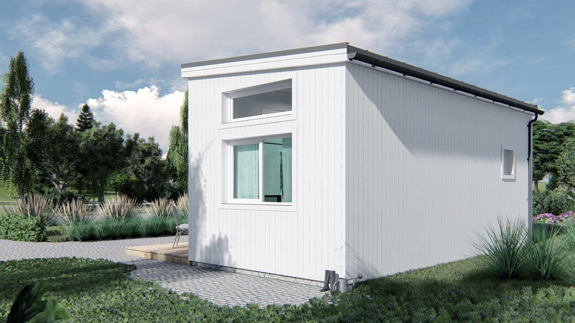 Fönsterparti även mot kortsidan.