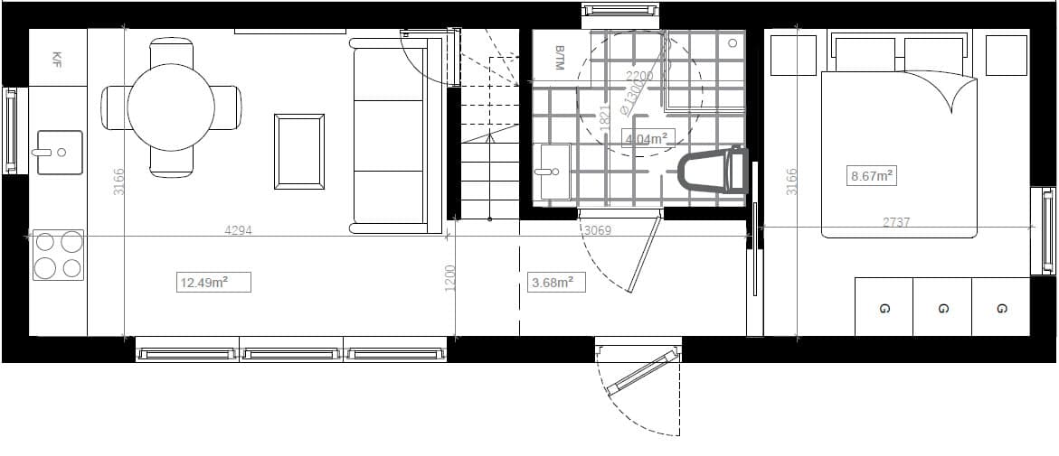 Planlösning - Nedre plan