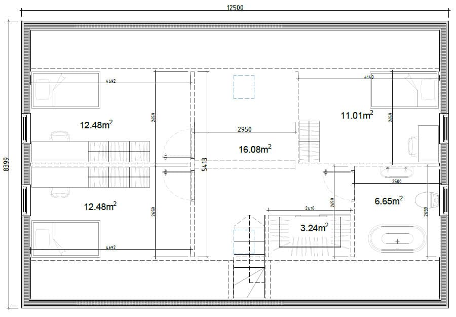 Planlösning övre plan