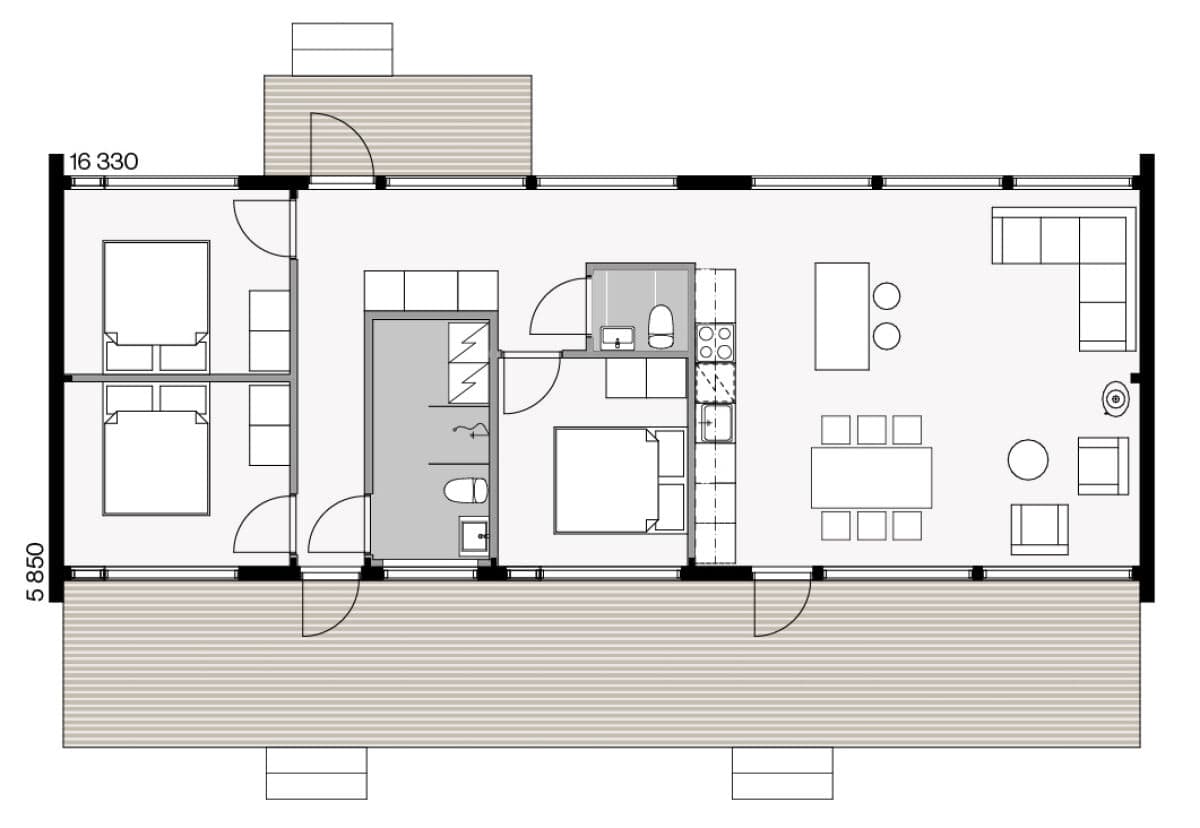 Glass House Classic 100 planritning 1