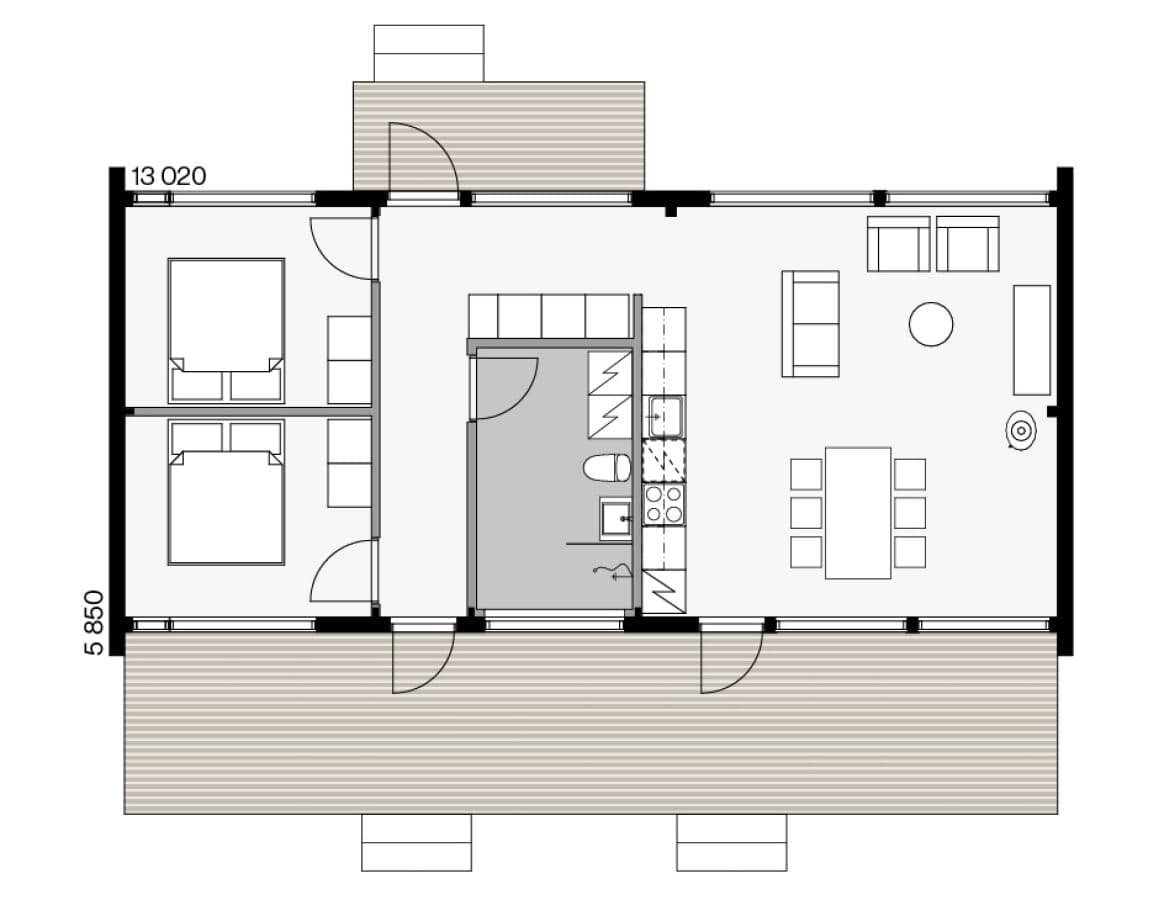 Glass House Classic 80 planritning 1