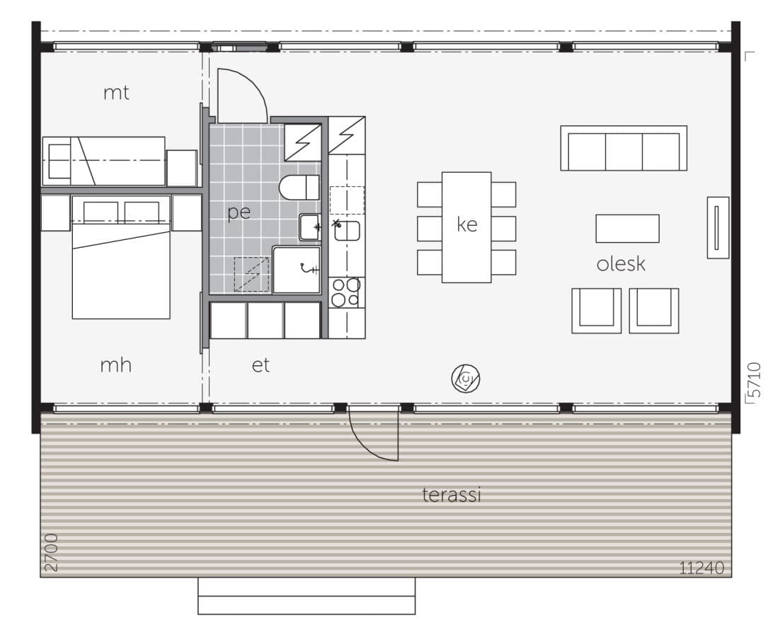Glass House 70 - Fritidshus planritning 1