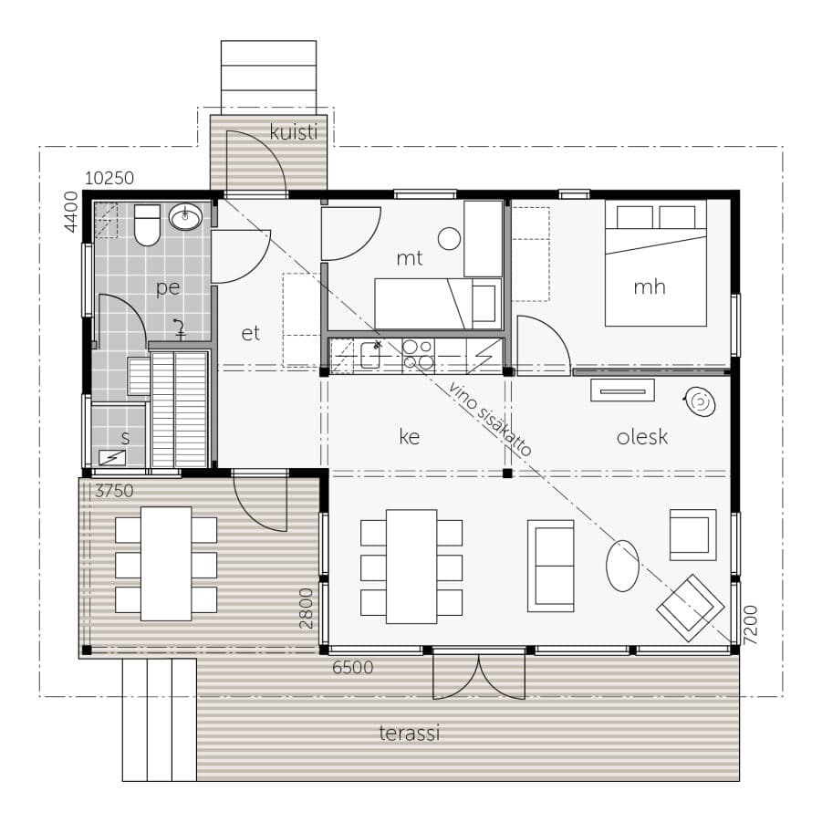 Stenudden 66 (Kalliosaari 66) - Fritidshus planritning 1