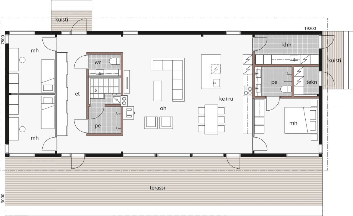Glass House Villa 150 planritning 1