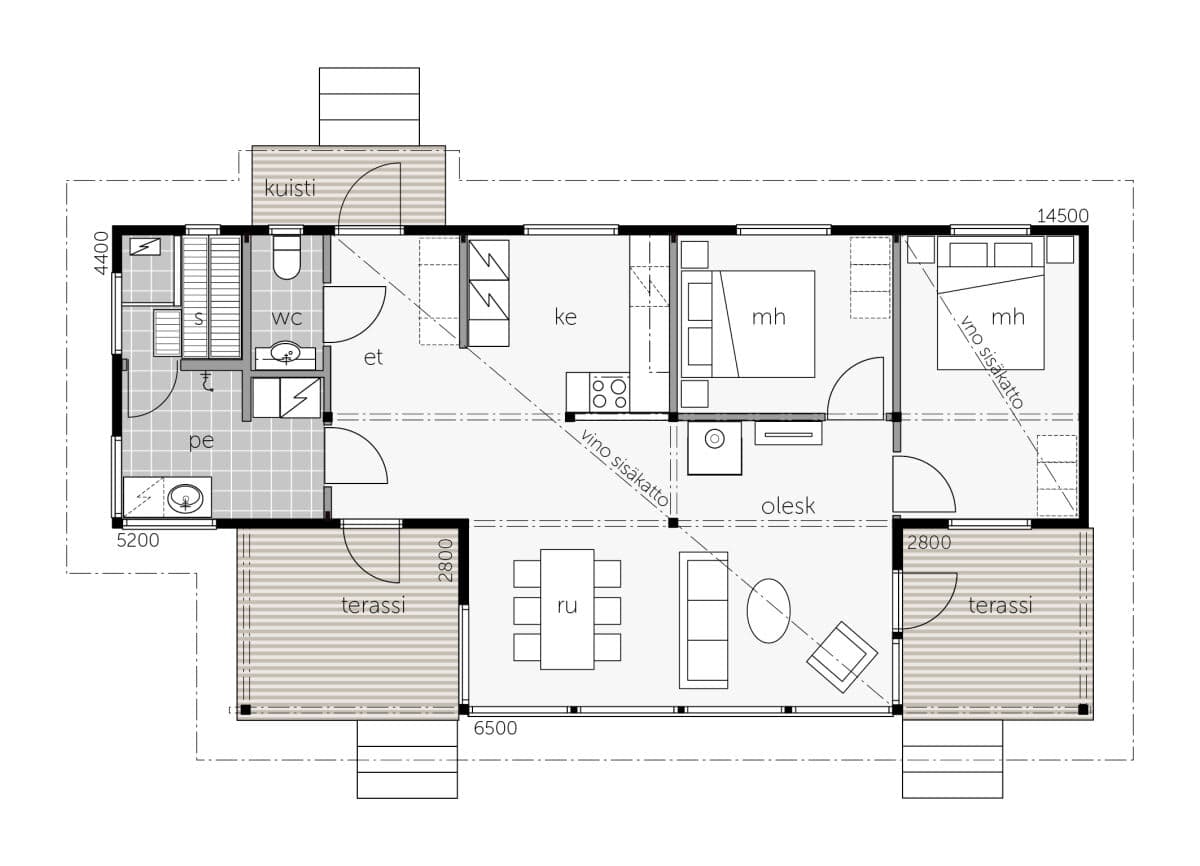 Stenudden 87 (Kalliosaari 87) - Fritidshus planritning 1