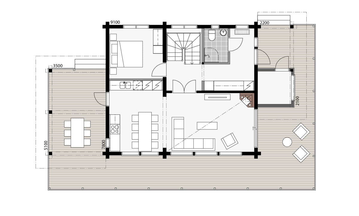 Chamonix B - Chalet planritning 2