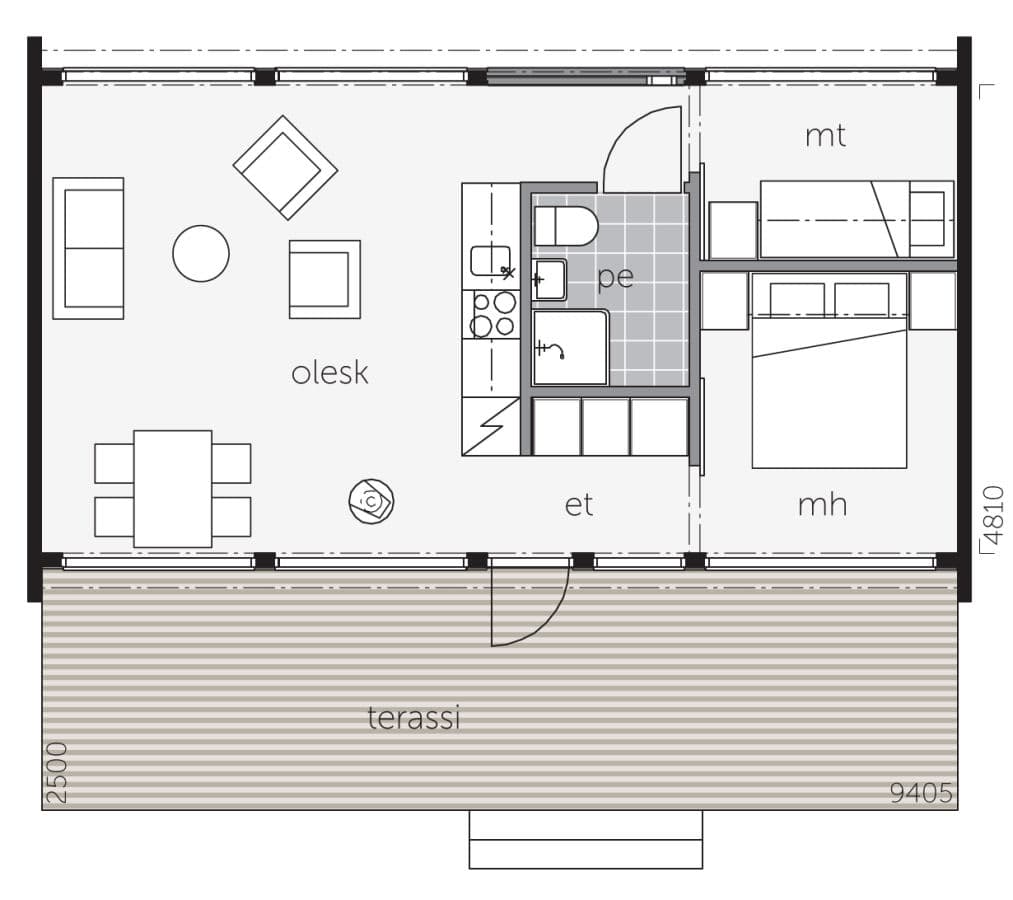 Glass House 50 - Fritidshus planritning 1