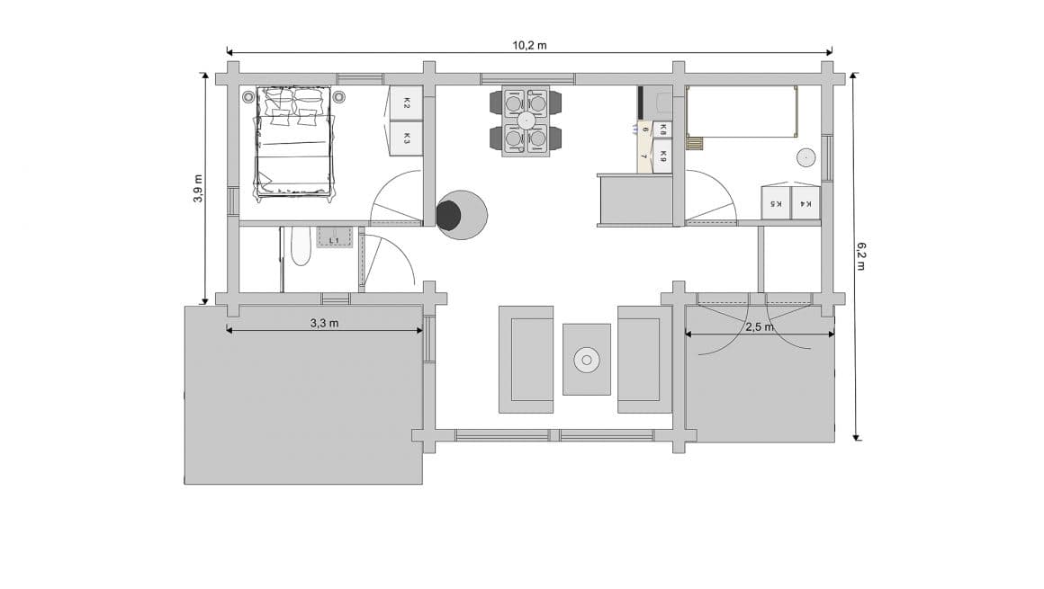 Trollpilen med loft - Bottenplan