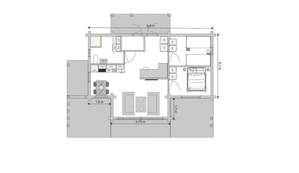 Vemdalen med loft - Huvudplan