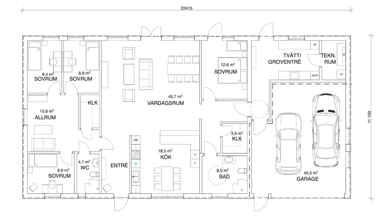 Villa Petra planritning 1